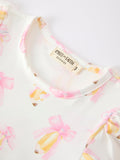 Girls Back To School Pencil Bow Ruffle Top & Shorts Set - 9