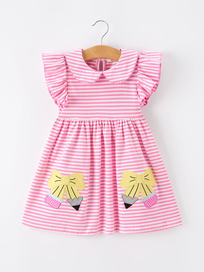 Girls Back to School Bow Pencil Twirl Dress - 6