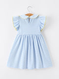 Crayon Back to School Dress with Ruffle Petal Collar - 8