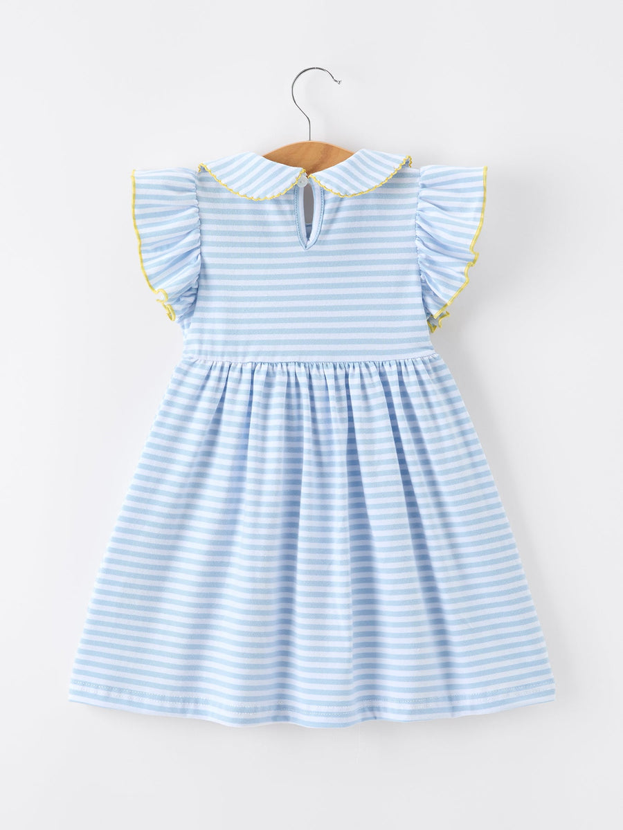 Crayon Back to School Dress with Ruffle Petal Collar