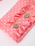 Girls Back To School Apple Pencil Polka Dot Dress Leggings Set - 5