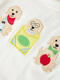 Boys Back To School Dog Plaid Short Set Applique - 7