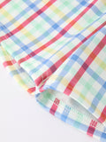 Boys Back To School Dog Plaid Short Set Applique - 8