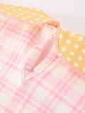 Girls Back To School Pencil Plaid Twirl Dress Bow Petals Collar - 10