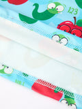 Girls Back To School Apple Worm Twirl Dress Ruffle Color Block - 5