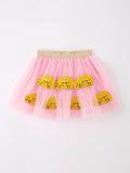 Back To School School Bus Girls Skirt Tulle Applique Skirt - 1