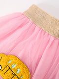 Back To School School Bus Girls Skirt Tulle Applique Skirt - 3