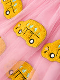 Back To School School Bus Girls Skirt Tulle Applique Skirt - 4