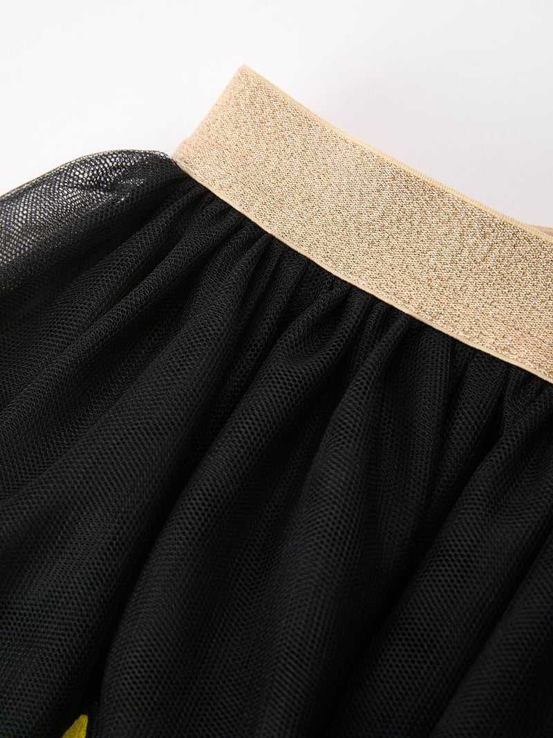 Back To School Crayon Girls Skirt Tulle Applique Skirt - 3