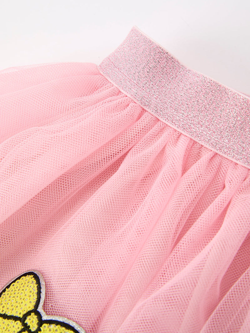 Back To School Pencil Bow Girls Skirt Tulle Applique Skirt - 3