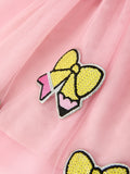 Back To School Pencil Bow Girls Skirt Tulle Applique Skirt - 4