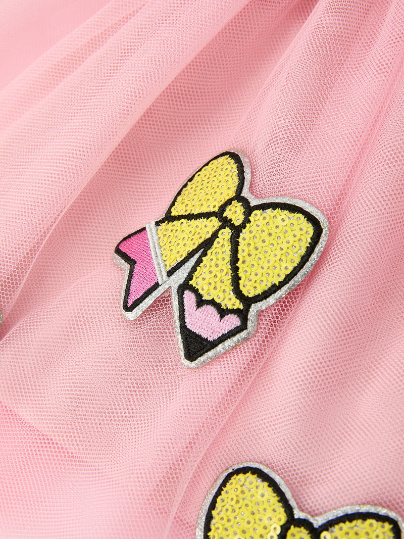 Back To School Pencil Bow Girls Skirt Tulle Applique Skirt - 4