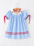 Back To School Apple Pencil Embroidery Dress - 1