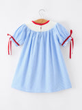 Back To School Apple Pencil Embroidery Dress - 2