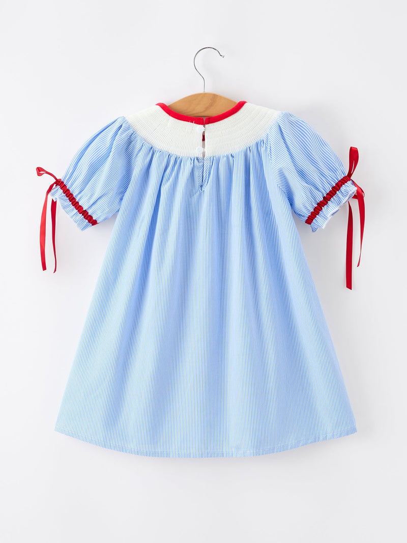 Back To School Apple Pencil Embroidery Dress - 2