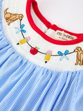 Back To School Apple Pencil Embroidery Dress - 3