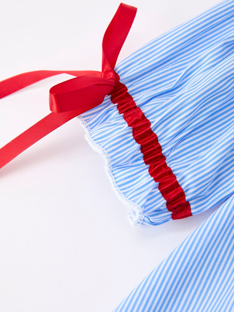 Back To School Apple Pencil Embroidery Dress - 4
