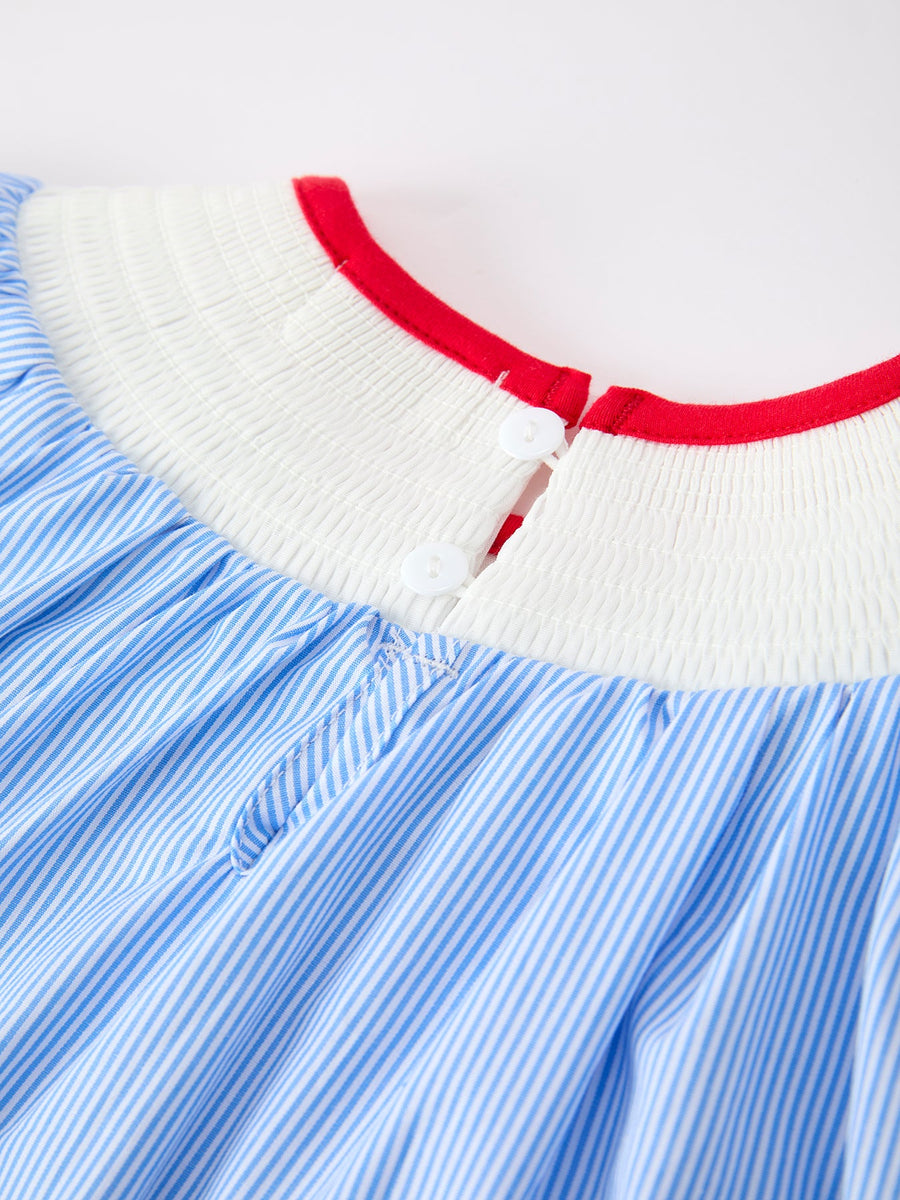 Back To School Apple Pencil Embroidery Dress