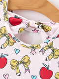 Girls Apple Bow Pocket Twirl Dress - 5