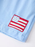 4th of July Flag Boys Short Sleeve Top Shorts Set - 4