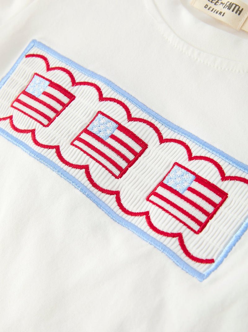 4th of July Flag Boys Short Sleeve Top Shorts Set - 5