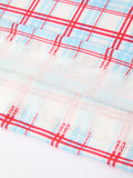 4th of July Plaid Flag Heart Girl Dress With Bow - 4