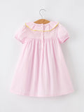 Back to School Pink Pencil Applique Ruffle Collar Girls Dress - 2