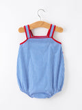 4th of July Flag Chenille Baby Girl Romper Plaid - 2