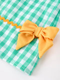 Back to School Apple Pencil Applique Girls Dress Petals Collar - 4