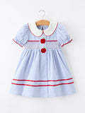Back to School Apple Chenille Girls Dress Petals Collar - 1