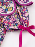 Purple Floral Bow Petals Collar Girls Dress - 9