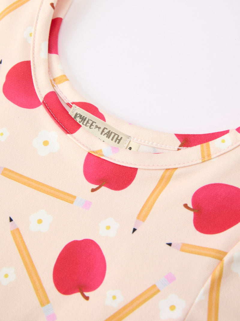 Girls Back To School Apple Pencil Twirl Dress - 3