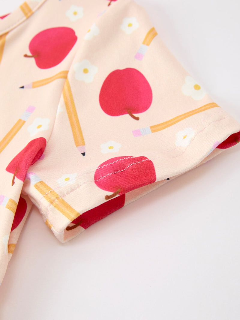Girls Back To School Apple Pencil Twirl Dress - 4