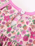 Pink Floral Bow Petals Collar Girls Dress - 4