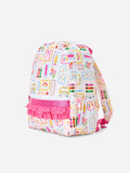 Back to School Print Girls Backpack Ruffle Bag - 2