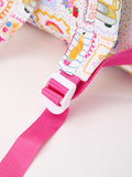 Back to School Print Girls Backpack Ruffle Bag - 4