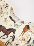 Western Horse Girls Romper Bow Ruffle Long Sleeve - 3