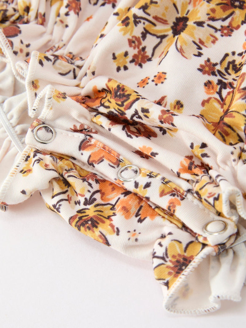 Fall Orange Floral Baby Bubble Petals Collar - 3
