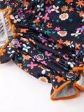 Fall Orange Floral Baby Bubble - 4