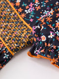 Fall Orange Bow Smocked Floral Girl Dress - 4