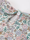 Sage Green Bow Floral Smocked Girl Dress - 4