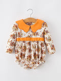 Fall Orange Floral Baby Bubble Petals Collar - 1