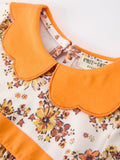 Fall Orange Floral Baby Bubble Petals Collar - 5