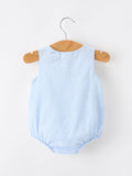 Summer Whale Embroidery Baby Boys Jonjon Stripe Romper - 5