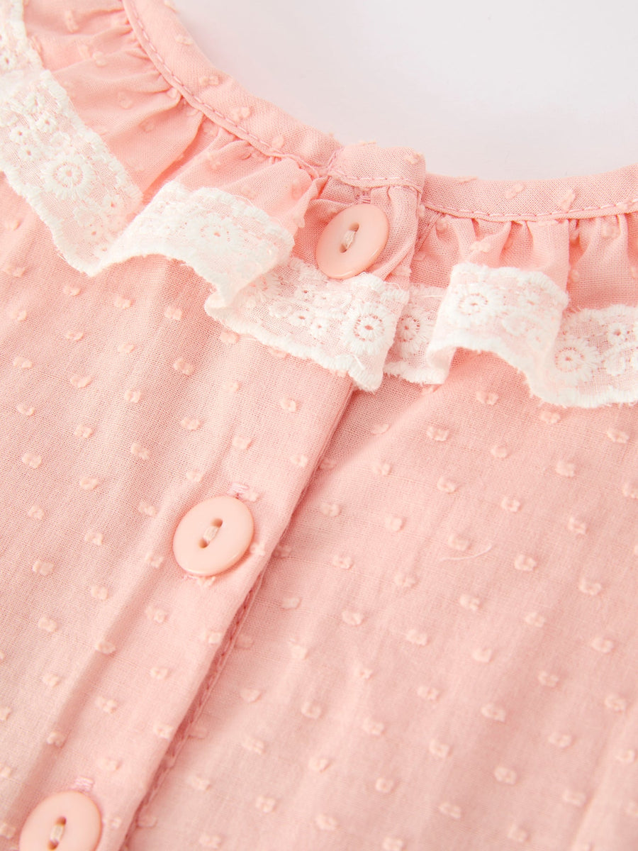 Girls Smocked Horse Embroidery Puff Sleeve Dress