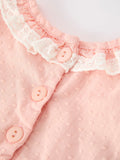 Western Horse Embroidery Girls Romper Lace Petals Collar Puff Sleeve - 10