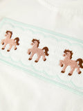 Western Horse Embroidery Boys Set T Shirt Pants Outfit - 4