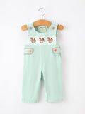 Western Horse Embroidery Boys Jonjon Sleeveless Romper - 1