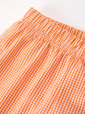 Summer Whale Embroidery Boys Set T Shirt Plaid Shorts Outfit - 5