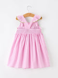 Turtle Girls Dress Pink Stripe Ruffle Strap - 7